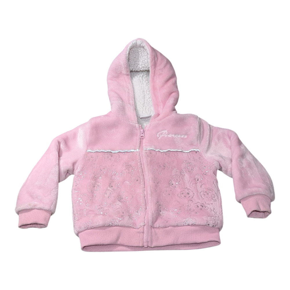 Disney Princess Pink Hoodie with Sherpa Lining Size 4T Excellent Condition